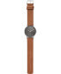 ფოტო #4 პროდუქტის Men's Signatur Brown Leather Strap Watch 40mm