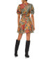 ფოტო #4 პროდუქტის Women's Floral V-Neck Tiered Bubble Puff Sleeve Mini Dress