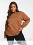 Фото #1 товара Threadbare Plus Dixie oversized sweater in chocolate brown