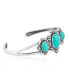 Фото #1 товара Sterling Silver Women's Cuff Bracelet Blue Turquoise Gemstone Size Small - Large