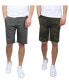 ფოტო #1 პროდუქტის Men's 5 Pocket Flat Front Slim Fit Stretch Chino Shorts, Pack of 2