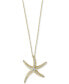 ფოტო #1 პროდუქტის Seaside by EFFY® Diamond Pavé Starfish Pendant Necklace (1/2 ct. t.w.) in 14k Gold
