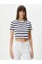 Фото #10 товара Футболка Koton Crop Stripe Navy 4SAK50013EK