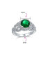 Фото #4 товара Fashion Round Solitaire Cubic Zirconia CZ Pave Simulated Emerald Green Art Deco Style 3CT Cocktail Statement Ring For Women