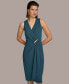 Women's Sleeveless Draped Jersey Midi Dress