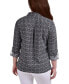 ფოტო #2 პროდუქტის Petite 3/4 Sleeve Roll Tab Notch Collar Blouse