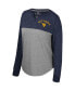 Фото #2 товара Women's Heather Gray, Navy Distressed West Virginia Mountaineers Jelly of the Month Oversized Tri-Blend Long Sleeve T-shirt