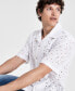 Фото #3 товара Men's Idris Floral Eyelet Short-Sleeve Camp Shirt, Created for Macy's