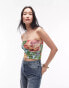 Topshop painted floral bandeau in multi