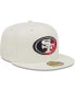 ფოტო #3 პროდუქტის Men's Cream San Francisco 49ers Chrome Color Dim 59FIFTY Fitted Hat