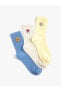 Фото #4 товара Çiçekli 3'lü Soket Çorap Seti İşlemeli Çok Renkli