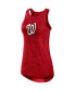 Фото #4 товара Women's Red Washington Nationals Logo Fade High Neck Performance Tank Top
