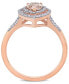 ფოტო #2 პროდუქტის Morganite (5/8 ct. t.w.) and Diamond (1/4 ct. t.w.) Halo Teardrop Ring in 14k Rose Gold