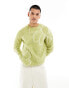 ASOS DESIGN fluffy knitted jumper in green floral pattern grün, 2XL - Chest 46-48 - фото #1