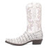 Фото #3 товара Dingo Gator Embroidered Alligator Print Snip Toe Cowboy Mens White Casual Boots