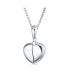 ფოტო #2 პროდუქტის Engraved Saying I LOVE YOU Opening Angel Wing Heart Shape Locket Necklace Pendant For Girlfriend Women .925 Sterling Silver