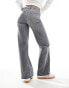 Фото #2 товара ONLY Madison high waist wide leg jeans in light grey