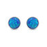 Silver stud earrings with blue synthetic opals EA579WB