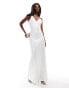 Фото #1 товара Aria Cove jacquard satin maxi dress in white