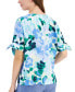 Фото #2 товара Women's 100% Linen Garden Blur Top, Created for Macy's