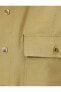 Uzun Kollu Gömlek Düğmeli Kapaklı Cepli Modal Karışımlı