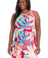 Фото #4 товара Plus Size Printed Halter-Neck Maxi Dress