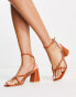 Glamorous – Sandalen in Camel mit mittelhohem Absatz