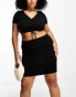 Фото #8 товара ASOS DESIGN Curve jersey pencil mini skirt in black