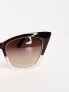 Фото #7 товара AJ Morgan vintage cat eye sunglasses in brown fade with mirror lens