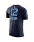 Фото #2 товара Men's Ja Morant Navy Memphis Grizzlies Icon 2022/23 Name and Number Performance T-shirt