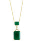 Фото #1 товара EFFY Collection eFFY® Green Onyx & Diamond (1/10 ct. t.w.) Two Stone 18" Pendant Necklace in 14k Gold