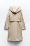 Фото #9 товара Пальто из мягкой ткани с капюшоном ZARA