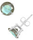 ფოტო #1 პროდუქტის Labradorite Stud Earrings in 14k Gold (Also in Onyx)