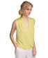 Фото #3 товара Women's Sleeveless Draped V-Neck Top