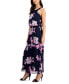 Petite Halter Floral Print Sleeveless Maxi Dress