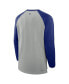 Фото #2 товара Men's Heather Gray/Royal Texas Rangers Authentic Collection Game Time Raglan Performance Long Sleeve T-Shirt