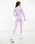 Фото #4 товара Threadbare Petite Ski base layer banded waistband leggings and long sleeeve top set in lilac