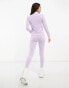 Threadbare Petite Ski base layer banded waistband leggings and long sleeeve top set in lilac Сиреневый, 44 - фото #4