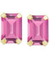 ფოტო #3 პროდუქტის Pink Topaz Emerald-Cut Solitaire Stud Earrings (1-3/8 ct. t.w.) in 10k Gold