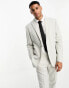 Фото #1 товара ASOS DESIGN slim suit jacket in crosshatch in ice grey