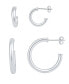 ფოტო #1 პროდუქტის Warm Brushed Duo C Hoop Earring Set of 2