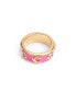 ფოტო #3 პროდუქტის Pink Enamel Signature C Enamel Band Ring