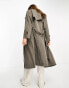 Фото #3 товара Stradivarius fluid trench coat in chocolate