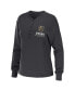 ფოტო #3 პროდუქტის Women's Charcoal Vegas Golden Knights Waffle Henley Long Sleeve T-shirt