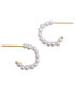 Gold Cultivated Pearl Huggie Hoops