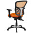 Фото #2 товара Mid-Back Orange Mesh Multifunction Executive Swivel Chair With Adjustable Arms