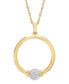 ფოტო #1 პროდუქტის Diamond Circle Pendant Necklace (1/10 ct. t.w.) in 14k Gold, 18" + 2" extender, Created for Macy's
