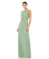 Women's Sequined Sleeveless Embellished Neckline Gown