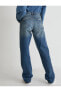Фото #25 товара Normal Bel Bol Kot Pantolon Çift Renkli Cepli Pamuklu - Loose Straight Fit Jean