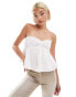 Labelrail x Olivia Grace Herring broderie bandeau smock top in white Белый, 40 - фото #1